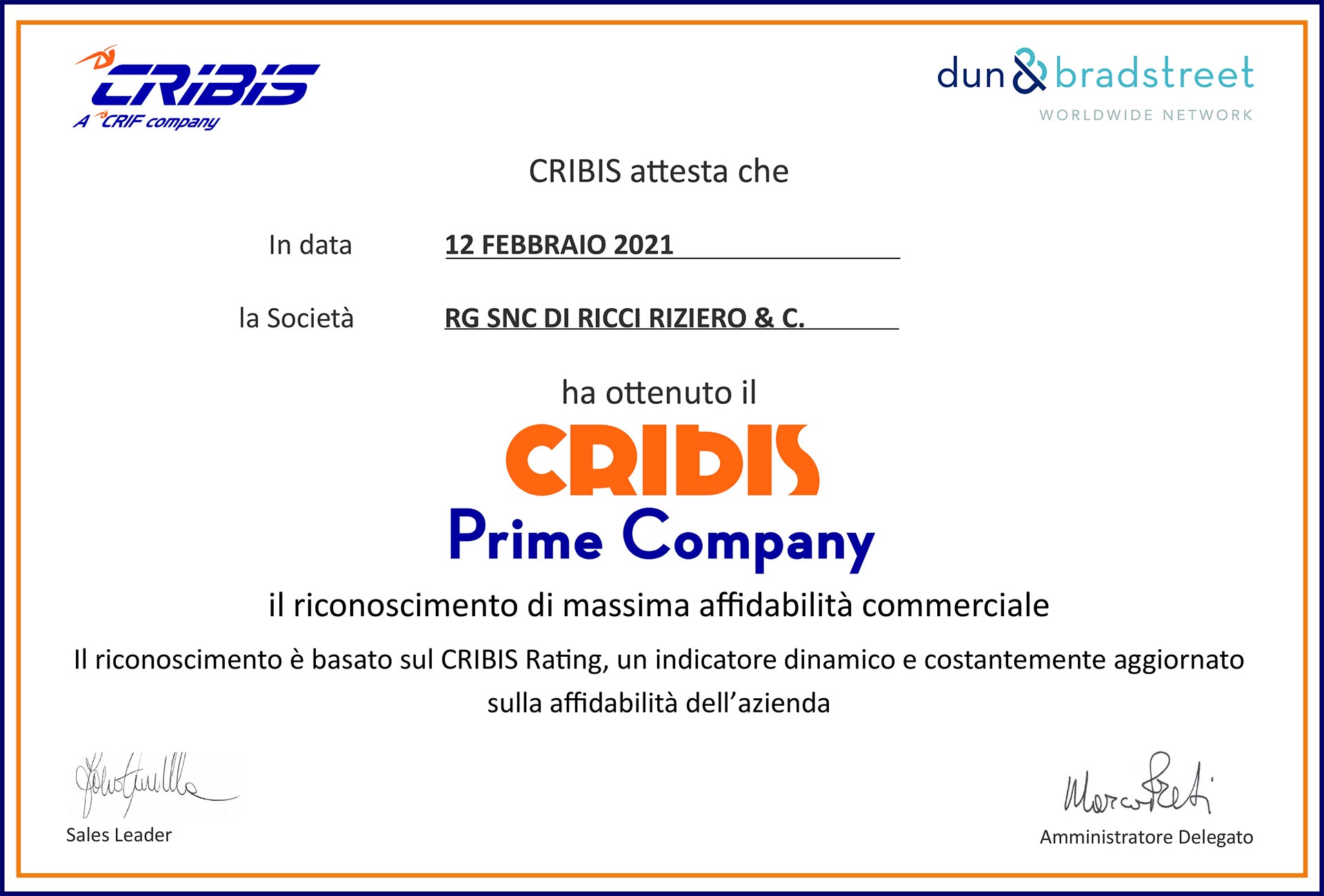 certificazione CRISBIS